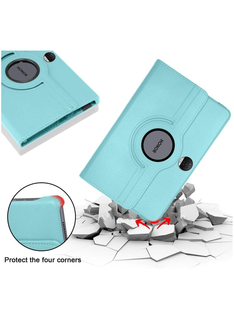 Case Compatible with Honor Pad 9 12.1 Inch Tablet, PU Leather Case 360° Rotatable Multi-Angle Protection Stand Protective Case for Honor Pad 9 (Light Blue) - Image 4